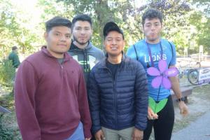 A few of the Delaware State team, that arrived in two buses gather for a picture. Shown are (l-r) Juan Chavez, Omar Rodriguez, Ramiro Merlin and Ray Orocio. Alzheimers walk