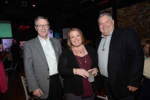 Enjoying the event are (l-r) Bruce Plummer, Delaware Association of Realtors president; Chrissy Steele, Coldwell Banker and SCAOR director; and Frank Serio, Lucido-Global Team of Keller Williams. SCAOR Auction
