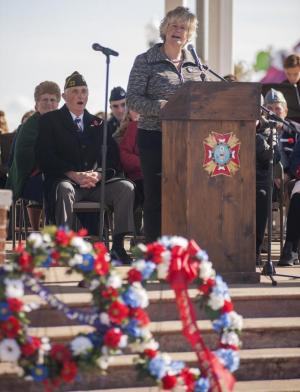 Rehoboth Commissioner and veteran Lisa Schlosser was keynote speaker at the event. She asked that we honor the men and women who serve the country.