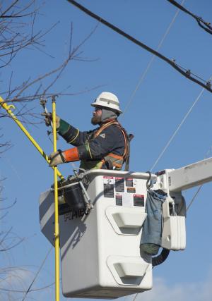 Delmarva Power worker Bob Emory had 200 customers without power before he changed a transformer. BY DENY HOWETH