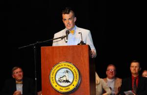 Cape Class of 2014 Student Government Association President Charlie Burton spoke of one great friend you can count on during high school. He also read an inspiring quote by Forrest Gump. BY DAN COOK