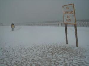 George Perasso submitted this image of a freezing Lewes Beach. “Went to the state park today, as a snow storm is a photographer's delight,” writes George. “I get there and the State Park entrance is coned off and closed. Not to be deterred, I rode down the road to Lewes Beach, which never really close. To my delight these two were having fun at the beach in the snow. They built an igloo, which collapsed. It made me happy that my venture out wasn't wasted.”