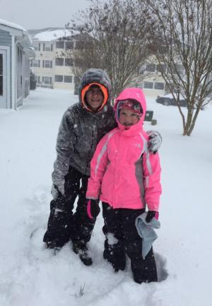 Colby and Mackenzie Snovell of Lewes, having fun in the snow. LYNSEY SNOVELL PHOTO