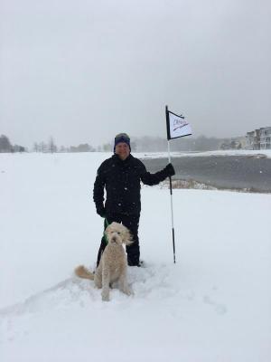 Dr. Albert French and Luna on the third fairway at The Peninsula. SHERRY FRENCH PHOTO