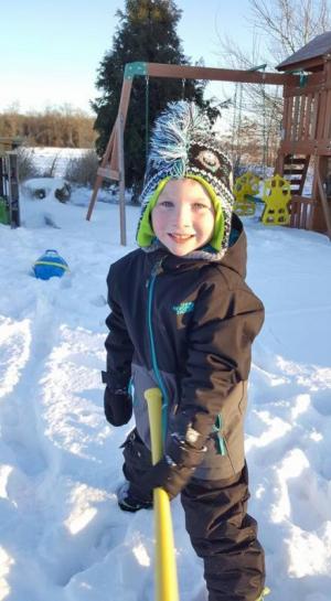 Eddie Hennigan, 4, of Georgetown has fun in the yard. STACY HENNIGAN PHOTO