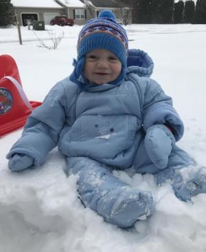 Wyatt Wilkinson plays in the snow. NINA WILKINSON PHOTO