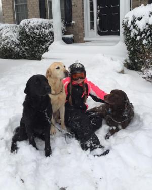 Skylar Yost with her three rascals: Major, Molly and Titus. MONIQUE YOST PHOTO