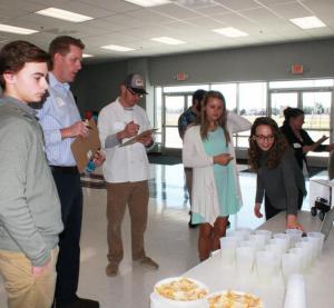 Shown are (l-r) DCHS sophomore AJ Kwiatkowski, Zach Hayes from Chick-fil-A Rehoboth, Brenton Lyman from SoDel Concepts and sophomores Hannah Slacum and Evan Hartnett. SUBMITTED PHOTO