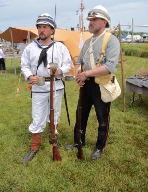 Andrew Lyter of Lewes, left, British Royal Navy, and Matt Williamson of Wilmington, Royal Marines Light Infantry, are re-enactors from the British Sudan campaign. RON MACARTHUR PHOTO