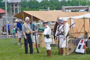 Re-enactors from a variety of military units camp out in Lewes Canalfront Park over the weekend. RON MACARTHUR PHOTO