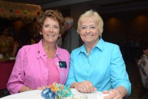 Supporting the Lewes-Rehoboth Rotary Club are Susan Giove, past district governor, left, and Pat Campbell-White, president of the Rehoboth Sunrise Rotary Club. Lewes-Rehoboth Rotary