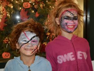Milton residents Bonita Johnson, 5, left, and Juliana Bradford, 8, are ready for Zombie Fest at Milton Public Library.