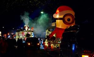 An inflated Minion leads off the Lewes Sea Scouts Ship 198 float, which won second-place honors in the youth-organization division.