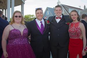 Enjoying their pre-prom moment at the Bandstand are (l-r) Brynley Mulveny, Anthony Koot, John Stubbs and Alexis Sturm. BRUCE CLAYTON PHOTO