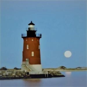 East End Lighthouse Cape Water tours Cape Water Taxi Lewes Delaware  Delaware Bay Strawberry moon