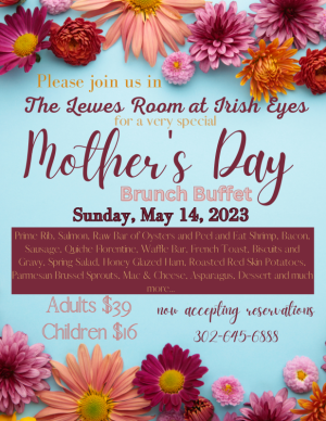 Mother’s Day in The Lewes Room at Irish Eyes