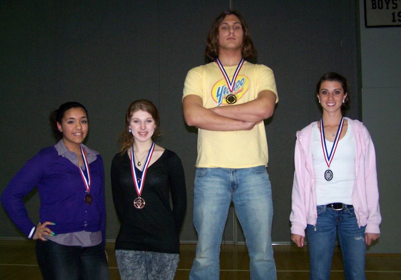 Extemporaneous Speaking winners are (l-r) Bronze – Neisa Davis, Millsboro; and Alexa August, Rehoboth; Gold – Ryan Barwick, Lewes; Silver – Isabella Delario, Rehoboth. SOURCE SUBMITTED