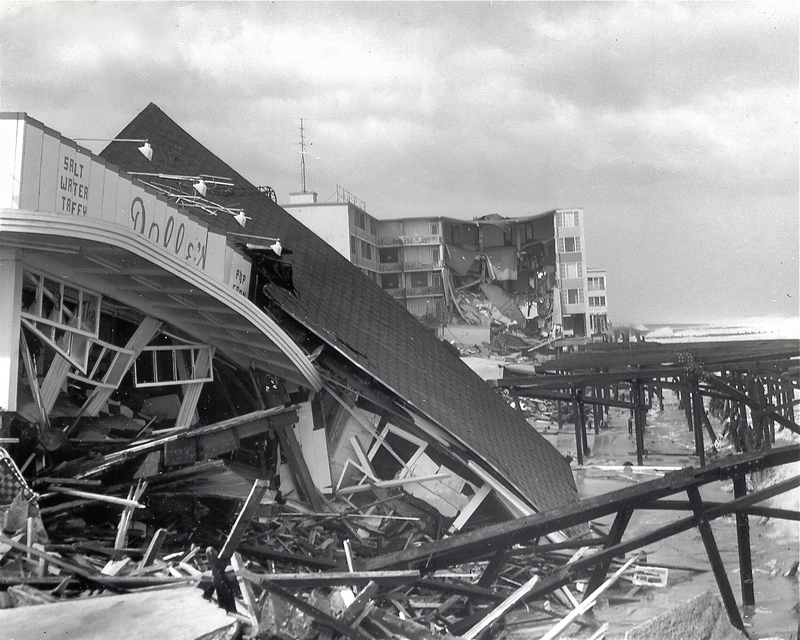Dolle's and the Atlantic Sands Hotel, two Rehoboth Beach landmarks, are in ruins after the Storm of '62. SOURCE DELAWARE DEPARTMENT OF TRANSPORTATION