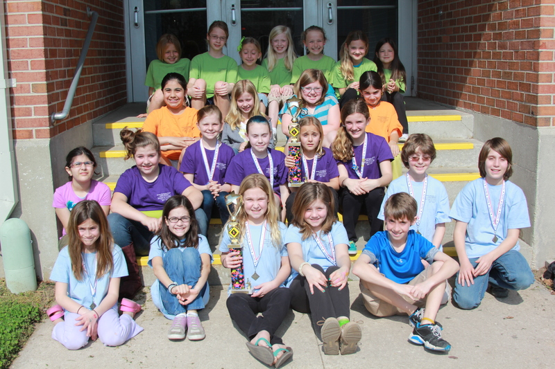 Shields Elementary students who participated recently in the Odyssey of the Mind tournament are in back row (l-r) Haley Brickley, Hannah Brickley, Emma Kuska, Ally Best, Jocelyn Leach, Else Leebal and Bella Myers. Third row are Miranda Rivera, Julie Heffernan, Molly Hudecheck and Ave Nutter. Second row are Haneen Azem, MacKenzie Smith, Paige Ludwicki, Sky Dunmyer, Kelsey Huling and Jayden Lesko. Front row are Grier Calgione, Melina Kotanides, Lee Lee Wilson, Cameron Baldwin, Luke D'Ambrogi, Camp Steiner and Dylan Baldwin. BY MELISSA STEELE