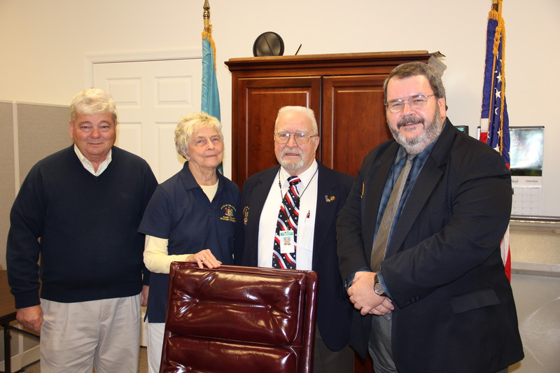 Shown at the Sussex County Board of Elections office in Georgetown on election night are (l-r) Ken McDowell, director of the Sussex County Department of Elections; Jean Turner, deputy director; Gerald Pepper, a member of the Board of Elections for nearly 40 years; and Vaughan Calloway, president of the Board of Elections and a member of that board for 27 years. Board of Elections positions are political appointments with three Democrat members and three Republican members. Other members of the board include Betty Elliott, Democrat and a 29-year member; and Republicans Charles E. Short, Robert Masten and Lisa Kollock. Pepper and Callaway are Democrats. BY DENNIS FORNEY