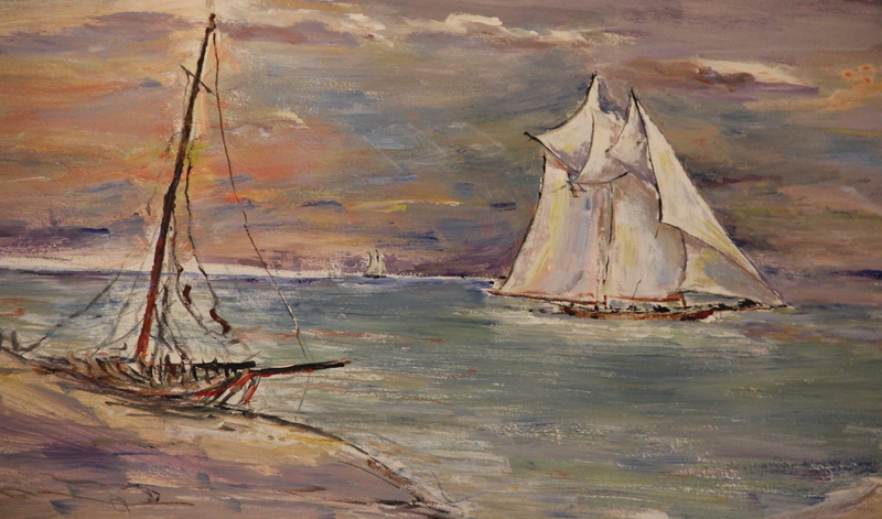 This is a detail from the marvelous mural by Jack Lewis which now graces the children's wing of Lewes Public Library. With any luck, the wheels of our bicycles will feel the saltwater of Delaware near where the Delaware Bay meets the Atlantic Ocean, some time around Labor Day. SOURCE JACK LEWIS MURAL, LEWES PUBLIC LIBRARY