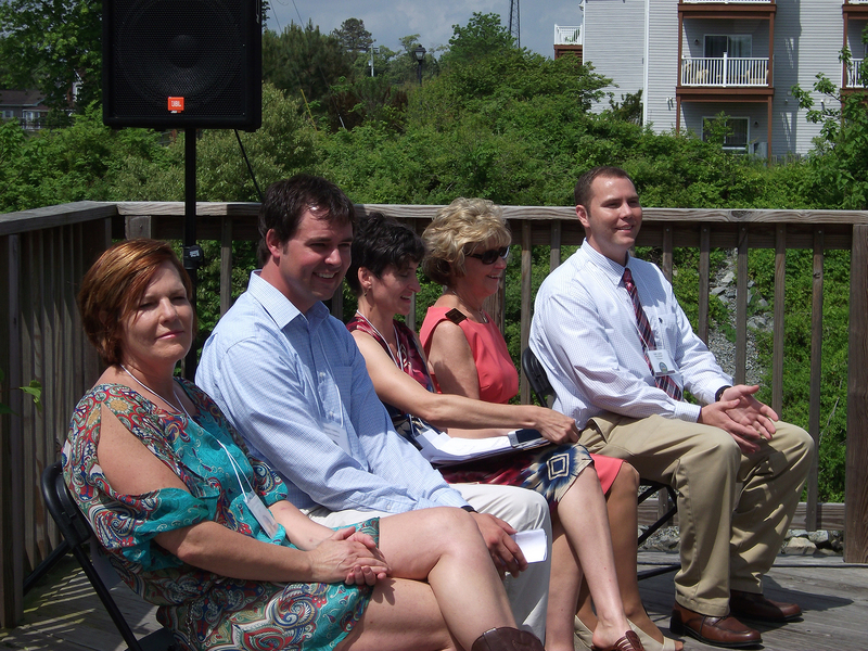 REPLENISH allows restaurants to reduce waste by composting food scraps. Shown at the May 20 event are (l-r) Gretchen Hanson, executive chef of Hobo's restaurant; Robert Tunnell of Blue Hen Organics; REPLENISH founder Kim Furtado of Eden Delmarva; Rehoboth Beach-Dewey Beach Chamber of Commerce Director Carol Everhart; and Kurt Lewis, REPLENISH program coordinator. BY RACHEL SWICK MAVITY