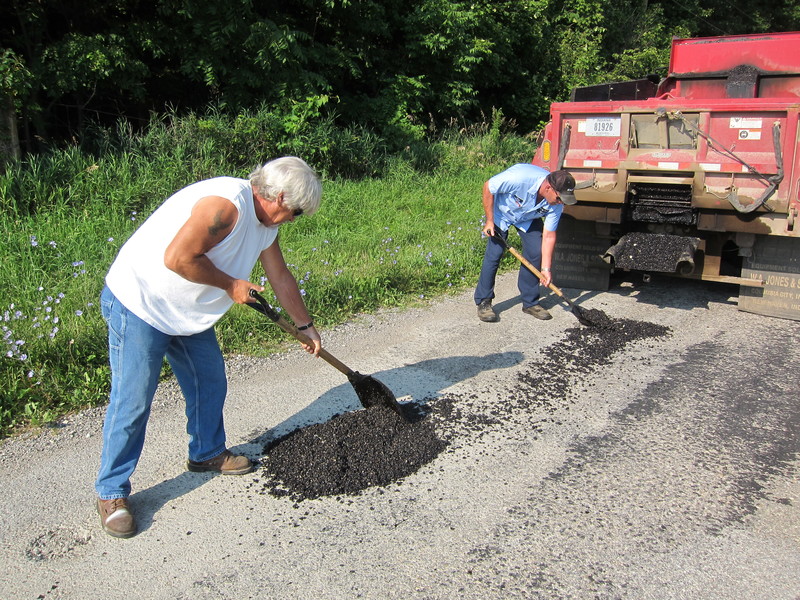 I always tell service people how much I appreciate their efforts on behalf of our freedom and I always tell road workers how much I appreciate their keeping the surfaces in good shape. These guys were filling potholes on 1200 N today in Indiana. "We do as well as we can but there's only so much you can do with 15 people trying to take care of 800 miles of road in this county," one of them told me. "It always comes down to allocation of finite resources," I said. They agreed. Great conversations along the road. So many good people! BY DENNIS FORNEY
