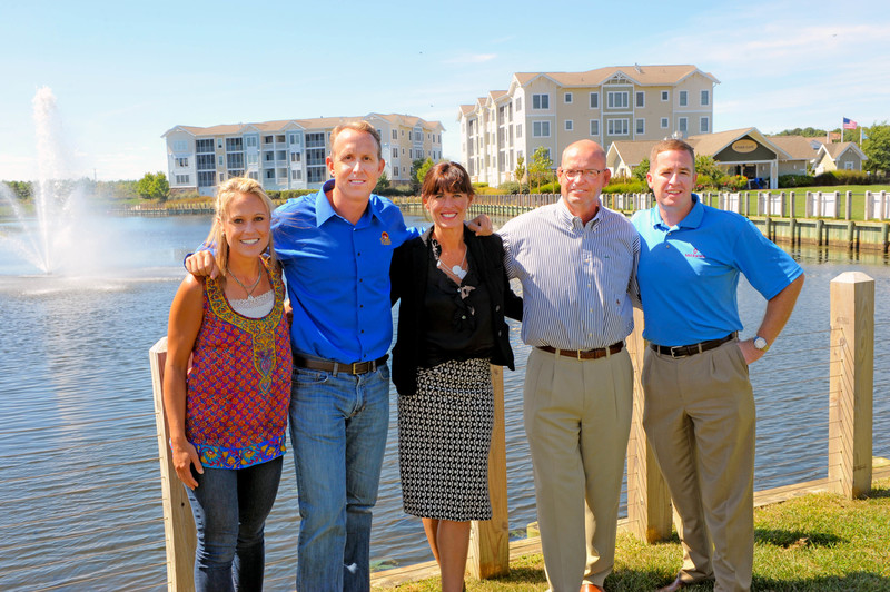 Shown (l-r) are Marnie Oursler, founder and president of Marnie Custom Beach Homes; Chris Schell, owner of Schell Brothers and Echelon Homes; Michelle DiFebo Freeman, president and CEO, Carl M. Freeman Companies; Chris Garland, vice president, Carl M. Freeman Companies; and Todd Hickman, vice president, NVHomes. SOURCE SUBMITTED