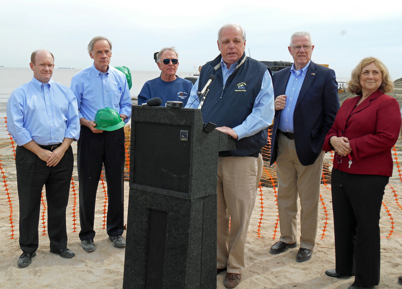 State leaders applaud replenishment project at Broadkill Beach Cape