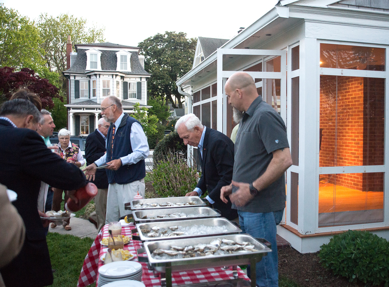 Henlopen City Oyster House provided a spread of oysters at the home of Jody Ware and Bob Hyberg. BY DENY HOWETH