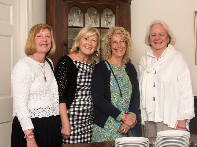 Holly Sullivan, (l-r) Pam Davison , Anne Carpender and Nadine WIck relax in the dining room of Judy and Bob. BY DENY HOWETH