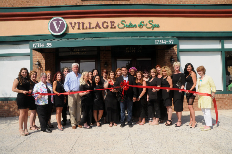 Shown at the ribbon cutting in back are (l-r) Kelly Allan, support staff; Mart Whitley, nail tech; Chris O'Neal, stylist; Chani Jusice, nail tech; Gina DiNibule, support staff; Katyie Lucas, aesthetician; Janice Pruskiewicz, manager; Ambre Jones, stylist; Stephanie Delp, stylist; and Tami Abbott, nail tech. In front are Alexis Travis, support staff; Kathy Davison, chamber president; Dawn Hopkins, Rep. Steve Smyk's office; Ted Becker, Lewes mayor; Kelley Coherd, massage therapist; Kiarae Campbell, stylist; Raven Hudson, owner; Jamin Hudson, owner; Melanie Hall, massage therapist and nail tech; Jennifer Mihalik, massage and aesthetician; Karen Smith, stylist; Lucy Ghigliotty, stylist; Crissy Smith, stylist; and Betsy Reamer, chamber executive director. BY STEVEN BILLUPS