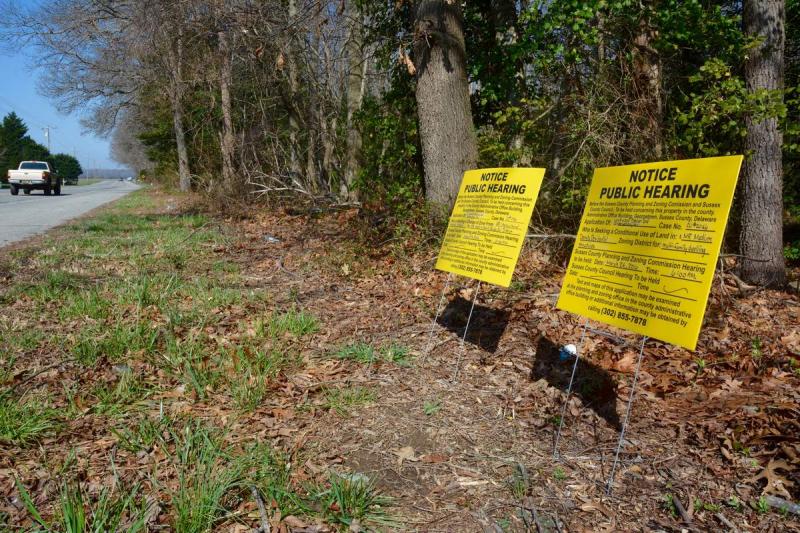 Two applications are pending for this wooded parcel along Warrington Road between Lewes and Rehoboth Beach. BY RON MACARTHUR