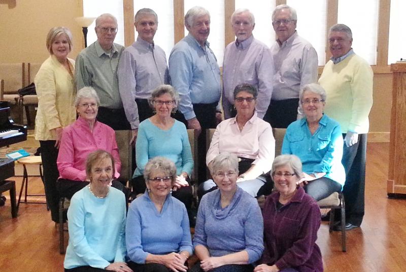 Members of Ayre Craft include in back (l-r) Marcelle Schiff, Len Bowman, Arlen Herb, John Sykes, Paul Barnette, Gary Colangelo, and Wayne Lundstead. In the middle are Dianne Conine, Beebe Frazer, Barbara Passikoff, and Margaret Keefe. In front are Gladys Ward, Beryl Martin, Beverly Peltz, and Gail Hecky. SOURCE SUBMITTED