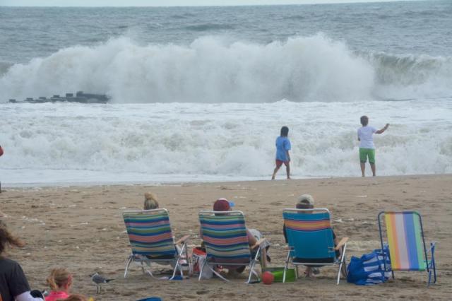 Back To Business At The Beach As Hermine Moves Along Cape Gazette Surf Continues To Break Along The Sline In Rehoboth Beach Sept 4 Prompting Patrol Keep People Out Of Water Ron Macarthur Photo