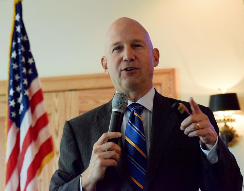 Gov. Jack Markell spoke about the economy, job growth and business at the Rehoboth Beach-Dewey Beach Chamber of Commerce meeting Oct. 19. MADDY LAURIA PHOTOS