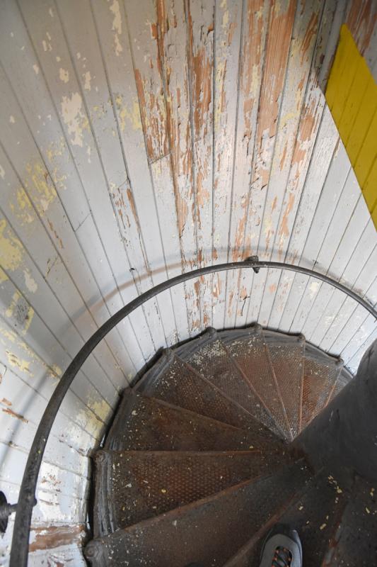 A spiral staircase in the center of the lighthouse takes people up and down. Lewes’ other lighthouse, the East End Light, has a staircase along the exterior wall. NICK ROTH PHOTO