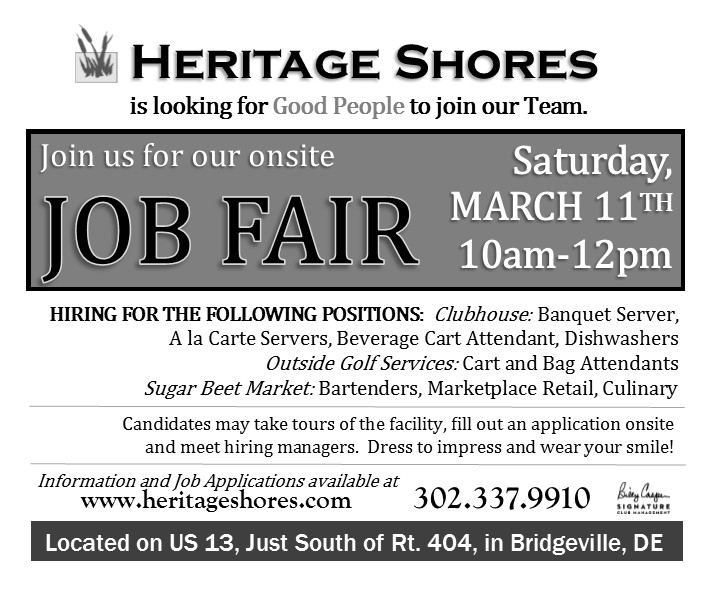 heritage shores job fair hiring good people cape gazette how to fill out a good application