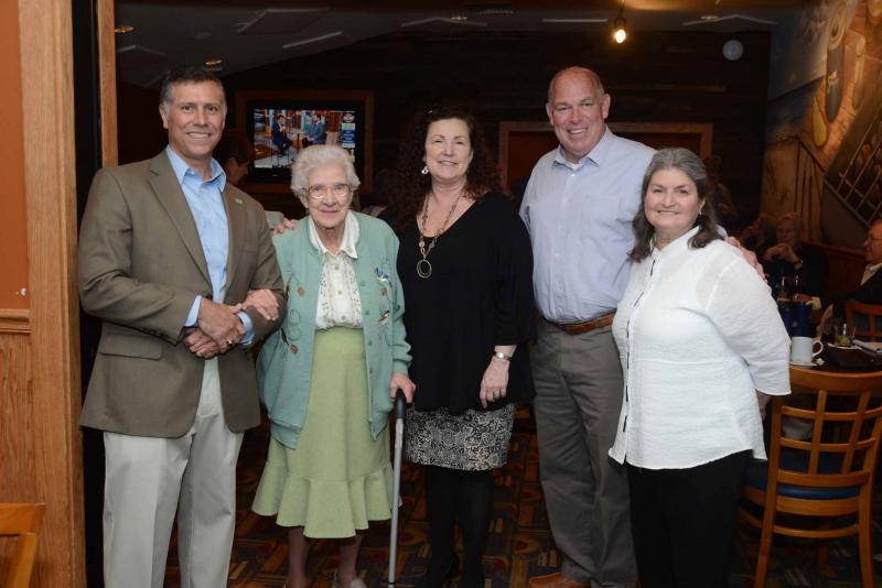 Taking a break from the reception are (l-r) Rep. Steve Smyk, R-Milton; Mable Granke; Janis Hanwell, ITN Southern Delaware executive director; Rep. Pete Schwartzkopf, D-Rehoboth Beach; and Katherine Freund, ITN National president and ITN founder. ITN rider Granke said about ITN Southern Delaware, “ITN is absolutely essential to me these days because I am no longer driving, and for every senior citizen in Sussex County they’re a blessing.” ITN Southern Delaware
