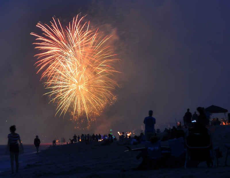 Crowds have gathered on Lewes Beach every Fourth of July for many years to watch fireworks set off all along the beach. The city cracked down on the unsanctioned fireworks this year, and they are now working with community groups to set up a show in 2018. NICK ROTH PHOTO