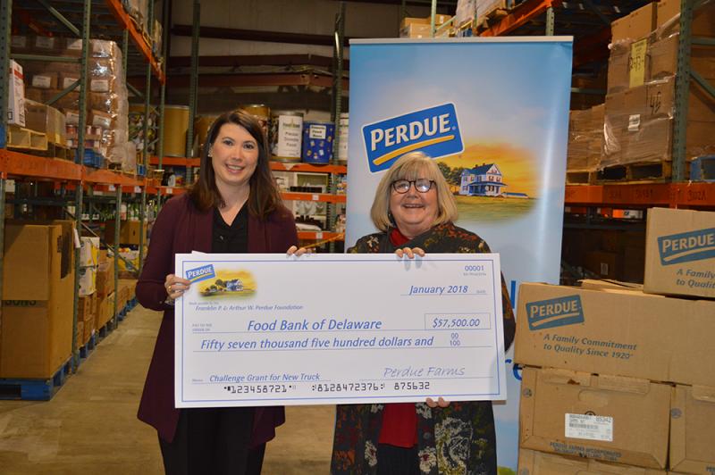 Perdue donates challenge grant for Food Bank of Delaware truck Cape
