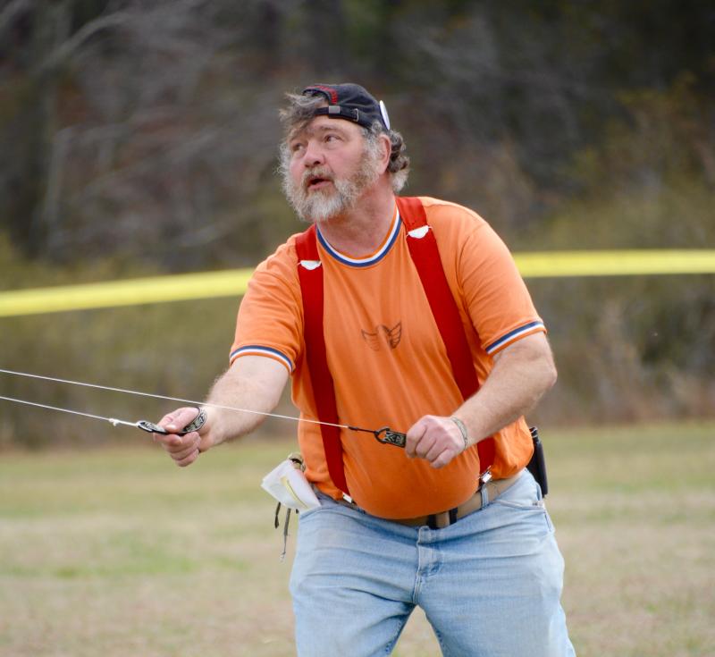 Mark Blattel of Milton, a regular participant in the event, does a kite ballet to the music of Donovan’s “Hurdy Gurdy Man.” Blatell earned top honors winning the Gene Bookhammer Award, named in honor of the founder of the festival.