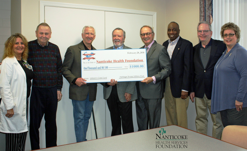 Pictured L-R: Janan McElroy, Nanticoke Director of Case Management; Bill Atwood, HSMC Donations Director; Jim William, HSMC Vice Chairman; Ray Reilly, HSMC Vice Chairman; Steven A. Rose, Nanticoke President and CEO; Charles Smith, HSMC Treasurer; Phil Clark, HSMC Chairman; and Renee’ Morris, Nanticoke Health Foundation Executive Director