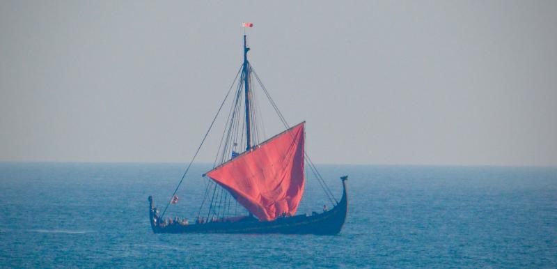 Draken gets under sail once it leaves Delaware Bay and enters the Atlantic Ocean on its way south to Ocean City, Md. RON MACARTHUR PHOTO