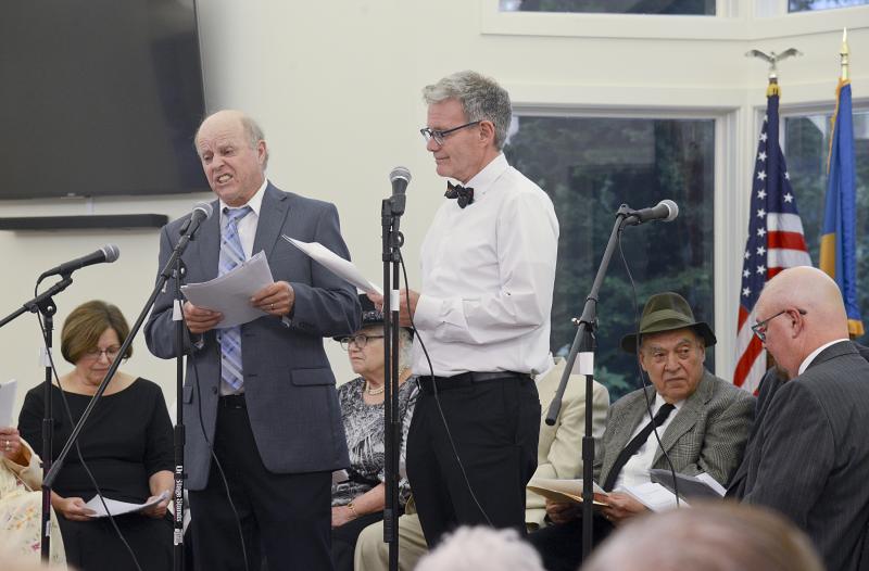 The Possum Point Players Radio Theatre performs an episode from the series The Fabulous Dr. Tweedy, a series that ran from 1946 to 1947 Shown performing are Bernie Noeller, left, and Andrew Hertzberg. Seated, EJ Panico, Carole Mason, Peter Schott and Bob Ackerman.