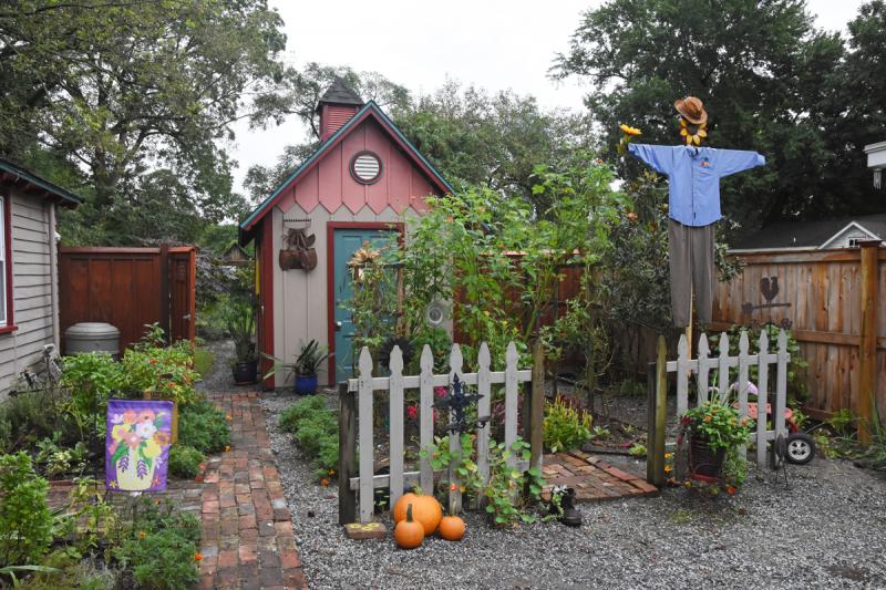 John Kennedy’s side yard garden is a welcoming place.