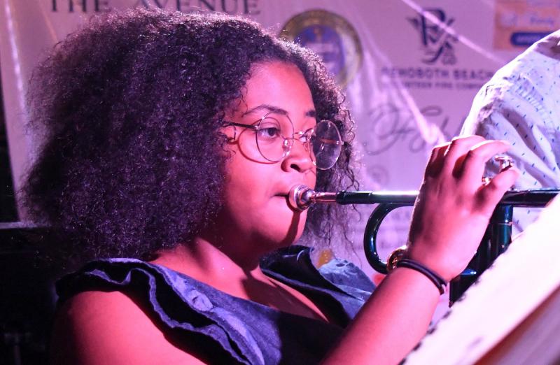 Gabi Hazzard plays trumpet with the Cape Jazz Band at the Youth Jazz Appreciation Night at Bethany Blues Wednesday, Oct. 10. DAN COOK PHOTO