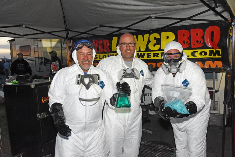 Representing Sussex County in the wing competition is Slower Lower BBQ, including (l-r) Ron Kalmeacher, Mike Jarrell and Mark Stallard. NICK ROTH PHOTOS