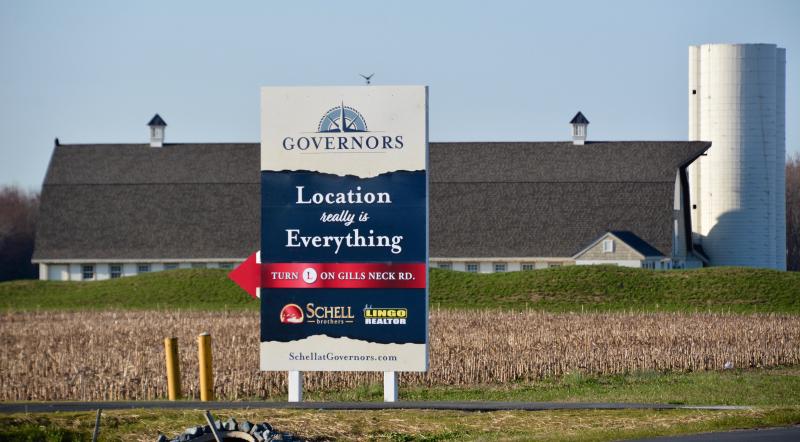 Construction on the first units in Governors, along Gills Neck Road in Lewes, are underway. RON MACARTHUR PHOTO