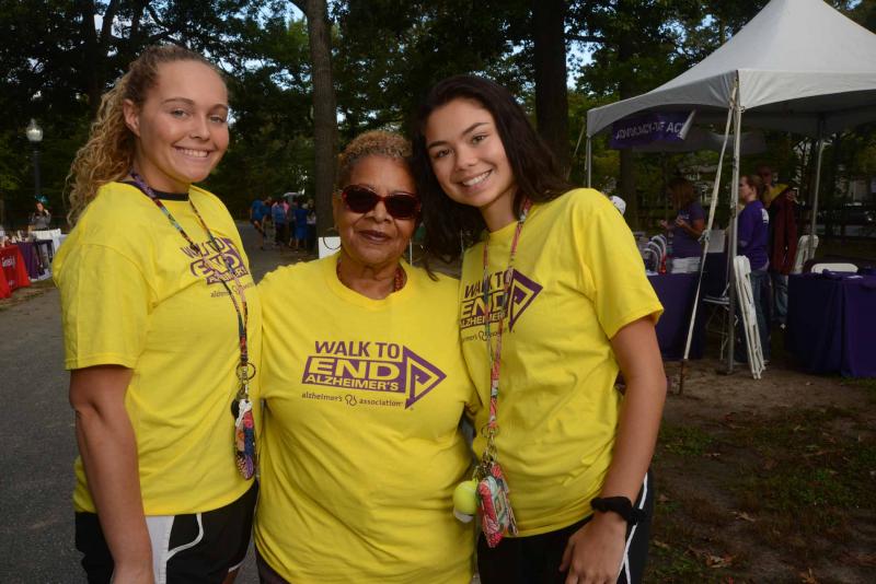 The team from Home Instead Senior Care includes (l-r) Olivia Boone, Jackie Duffy and Halie Readores. Walk to End Alzheimers